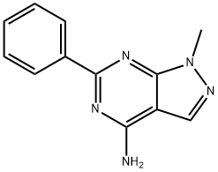 1-Methyl-6-phenyl-1H-pyrazolo[3,4-d]pyrimidin-4-amine 结构式