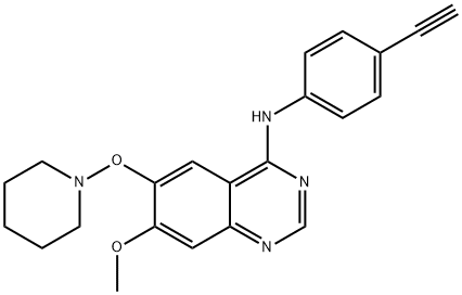 N-(4-Ethynylphenyl)-7-methoxy-6-(piperidin-1-yloxy)quinazolin-4-amine 结构式