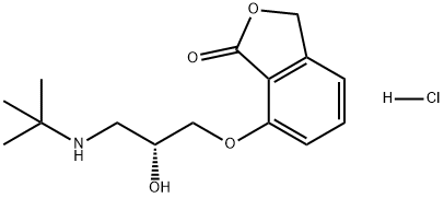 1(3H)-Isobenzofuranone, 7-[3-[(1,1-dimethylethyl)amino]-2-hydroxypropoxy]-, hydrochloride, (R)- 结构式