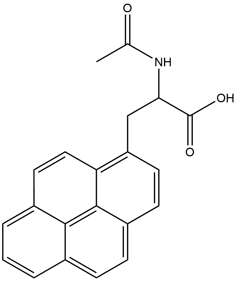 1-Pyrenepropanoic acid, α-(acetylamino)- 结构式