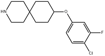 9-(4-Chloro-3-fluorophenoxy)-3-azaspiro[5.5]undecane 结构式