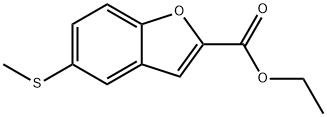 2-Benzofurancarboxylic acid, 5-(methylthio)-, ethyl ester 结构式