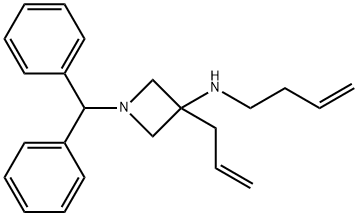 3-Allyl-1-benzhydryl-N-(but-3-en-1-yl)azetidin-3-amine 结构式