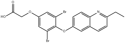 2-(3,5-Dibromo-4-((2-ethylquinolin-6-yl)oxy)phenoxy)acetic acid 结构式