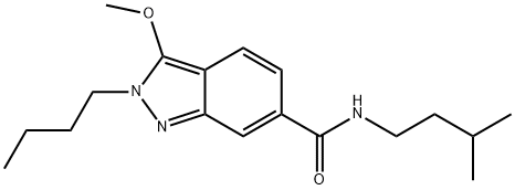 2-Butyl-N-isopentyl-3-methoxy-2H-indazole-6-carboxamide 结构式