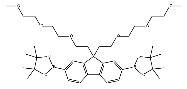 2,2'-(9,9-双(2-(2-甲氧基乙氧基)乙氧基乙基)-9H-芴-2,7-二基)双(4,4,5,5-四甲基-1,3,2-二氧杂硼烷) 结构式