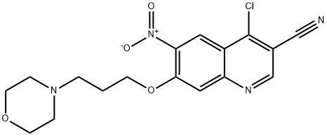 4-Chloro-7-(3-morpholinopropoxy)-6-nitroquinoline-3-carbonitrile 结构式