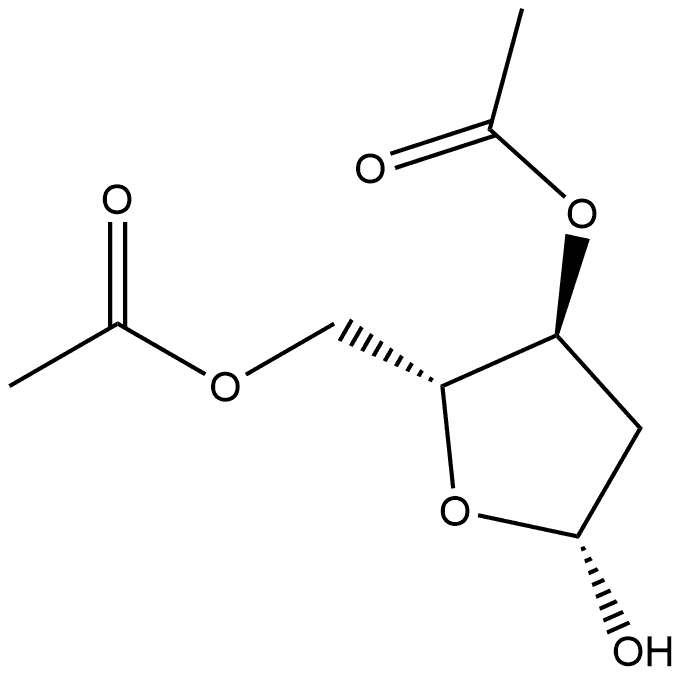 (2R,3S,5R)-3-乙酰氧基-5-羟基四氢呋喃-2-基]甲基乙酸酯 结构式