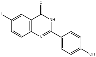 2-(4-Hydroxyphenyl)-6-iodoquinazolin-4(3H)-one 结构式