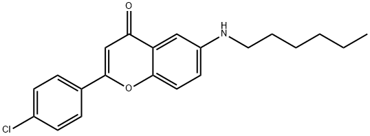 2-(4-Chlorophenyl)-6-(hexylamino)-4H-chromen-4-one 结构式