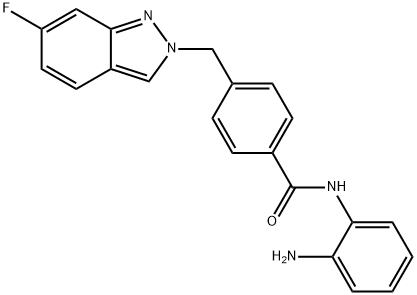 N-(2-Aminophenyl)-4-((6-fluoro-2H-indazol-2-yl)methyl)benzamide 结构式