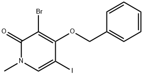 2(1H)-Pyridinone, 3-bromo-5-iodo-1-methyl-4-(phenylmethoxy)- 结构式