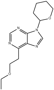 6-(2-Ethoxyethyl)-9-(tetrahydro-2H-pyran-2-yl)-9H-purine 结构式