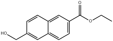 2-Naphthalenecarboxylic acid, 6-(hydroxymethyl)-, ethyl ester 结构式