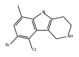 1H-Pyrido[4,3-b]indole, 8-bromo-9-chloro-2,3,4,5-tetrahydro-6-methyl- 结构式