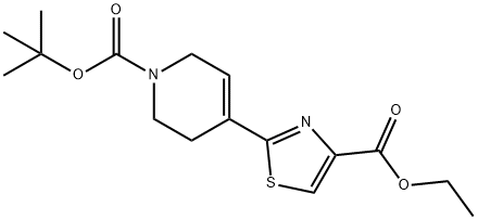 1,1-Dimethylethyl 4-[4-(ethoxycarbonyl)-2-thiazolyl]-3,6-dihydro-1(2H)-pyridinecarboxylate 结构式