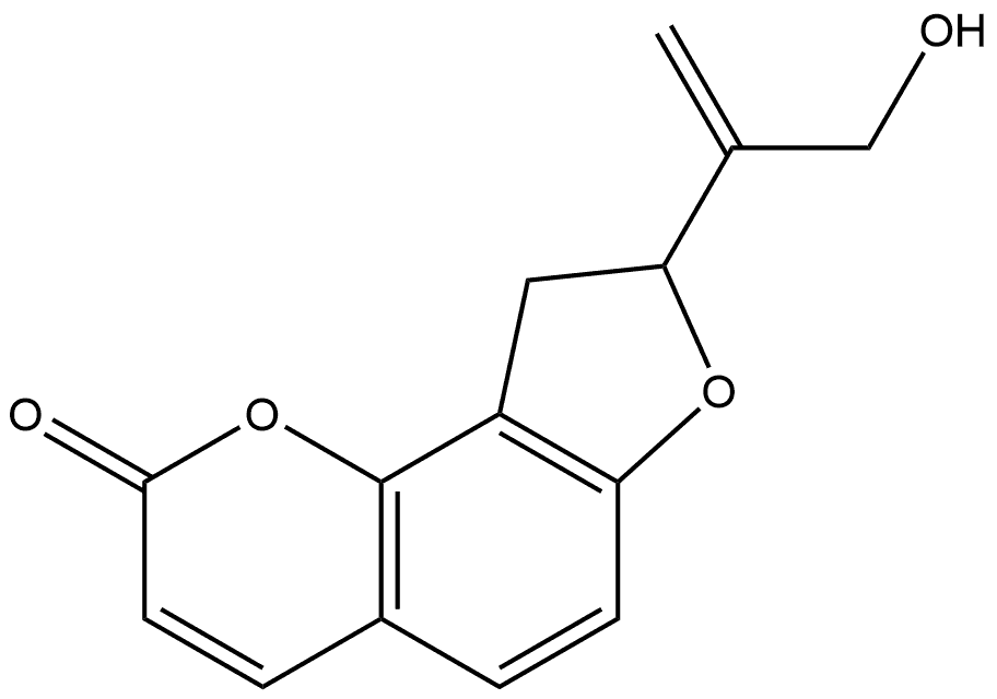 8,9-Dihydro-8-[1-(hydroxymethyl)ethenyl]-2H-furo[2,3-h]-1-benzopyran-2-one 结构式