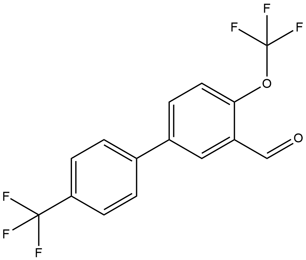 4-(Trifluoromethoxy)-4'-(trifluoromethyl)[1,1'-biphenyl]-3-carboxaldehyde 结构式