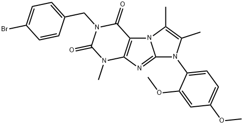 1H-?Imidazo[2,?1-?f]?purine-?2,?4(3H,?8H)?-?dione, 3-?[(4-?bromophenyl)?methyl]?-?8-?(2,?4-?dimethoxyphenyl)?-?1,?6,?7-?trimethyl- 结构式