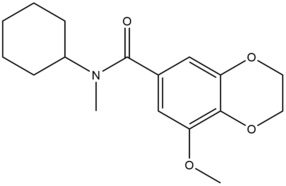 N-Cyclohexyl-2,3-dihydro-8-methoxy-N-methyl-1,4-benzodioxin-6-carboxamide 结构式