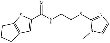 4H-Cyclopenta[b]thiophene-2-carboxamide, 5,6-dihydro-N-[2-[(1-methyl-1H-imidazol-2-yl)thio]ethyl]- 结构式