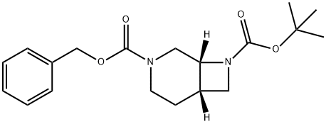 3,8-Diazabicyclo[4.2.0]octane-3,8-dicarboxylic acid, 8-(1,1-dimethylethyl) 3-(phenylmethyl) ester, (1R,6S)- 结构式