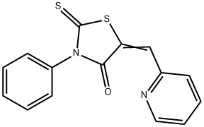 3-phenyl-5-(pyridin-2-ylmethylidene)-2-sulfanylidene-thiazolidin-4-one 结构式