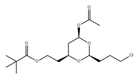 Propanoic acid, 2,2-dimethyl-, 2-[(2S,4S,6R)-6-(acetyloxy)-2-(3-chloropropyl)-1,3-dioxan-4-yl]ethyl ester 结构式