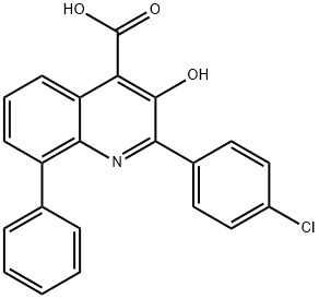 2-(4-Chlorophenyl)-3-hydroxy-8-phenylquinoline-4-carboxylic acid 结构式