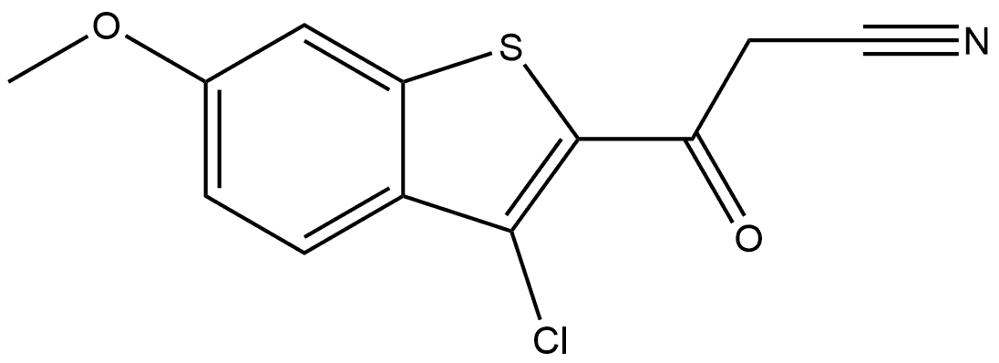 JR-8055, 3-(3-Chloro-6-methoxybenzo[b]thiophen-2-yl)-3-oxopropanenitrile, 97% 结构式