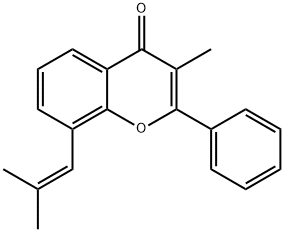 3-Methyl-8-(2-methylprop-1-en-1-yl)-2-phenyl-4H-chromen-4-one 结构式
