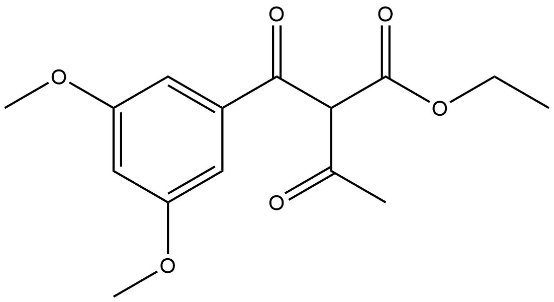 Benzenepropanoic acid, α-acetyl-3,5-dimethoxy-β-oxo-, ethyl ester 结构式