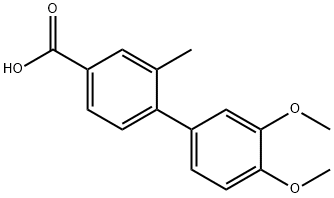 4-(3,4-Dimethoxyphenyl)-3-methylbenzoic acid 结构式