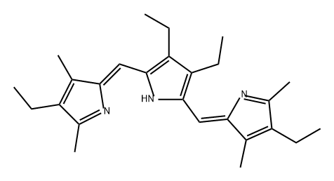 1H-Pyrrole, 3,4-diethyl-2,5-bis[(Z)-(4-ethyl-3,5-dimethyl-2H-pyrrol-2-ylidene)methyl]- 结构式
