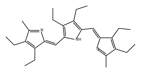 1H-Pyrrole, 2,5-bis[(Z)-(3,4-diethyl-5-methyl-2H-pyrrol-2-ylidene)methyl]-3,4-diethyl- 结构式