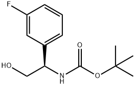 (R)-1-(3-fluoro-phenyl)-2-hydroxy-ethyl]-carbamic acid tert-butyl ester 结构式