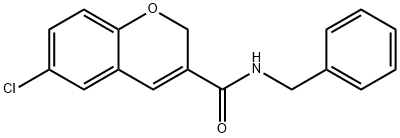 N-苄基-6-氯-2H-色烯-3-甲酰胺 结构式