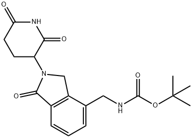 Carbamic acid, N-[[2-(2,6-dioxo-3-piperidinyl)-2,3-dihydro-1-oxo-1H-isoindol-4-yl]methyl]-, 1,1-dimethylethyl ester 结构式