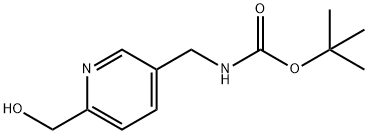 N-[(6-羟甲基-3-吡啶基)甲基]氨基甲酸叔丁酯 结构式