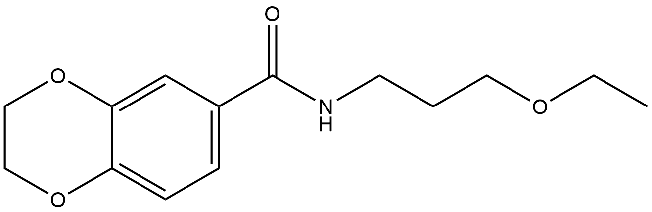 N-(3-Ethoxypropyl)-2,3-dihydro-1,4-benzodioxin-6-carboxamide 结构式