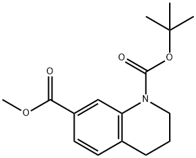 1,7(2H)-Quinolinedicarboxylic acid, 3,4-dihydro-, 1-(1,1-dimethylethyl) 7-methyl ester 结构式