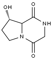 (8S)-8-羟基六氢吡咯并[1,2-A]吡嗪-1,4-二酮 结构式