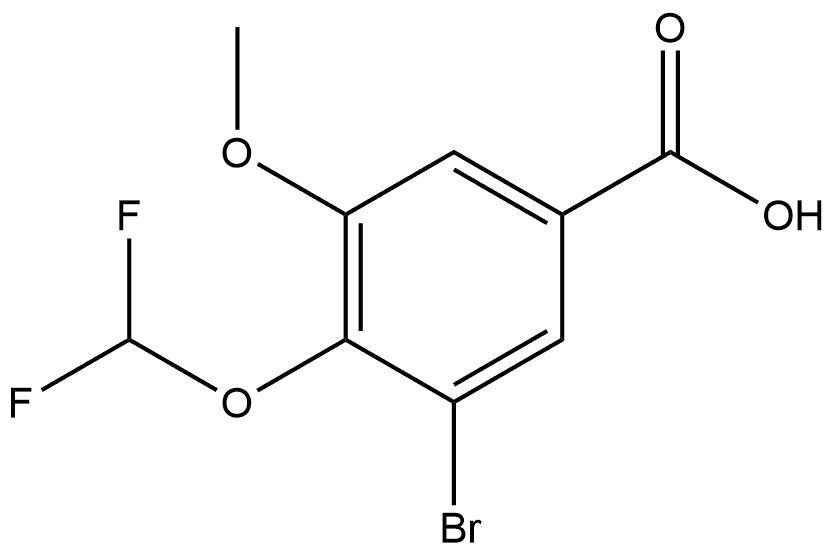 3-Bromo-4-(difluoromethoxy)-5-methoxybenzoic acid 结构式