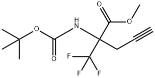 2-((叔丁氧基羰基)氨基)-2-(三氟甲基)戊-4-炔酸甲酯 结构式