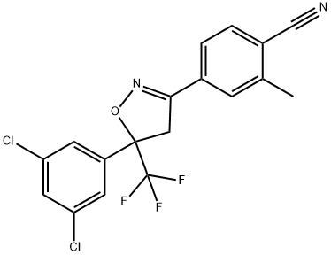 4-[5-(3,5-Dichlorophenyl)-4,5-dihydro-5-(trifluoromethyl)-3-isoxazolyl]-2-methylbenzonitrile 结构式