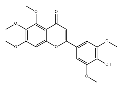 4H-1-Benzopyran-4-one, 2-(4-hydroxy-3,5-dimethoxyphenyl)-5,6,7-trimethoxy- 结构式