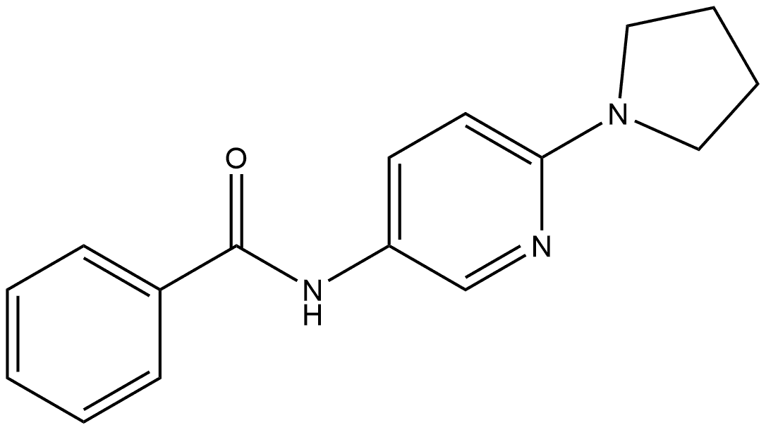 N-[6-(1-Pyrrolidinyl)-3-pyridinyl]benzamide 结构式