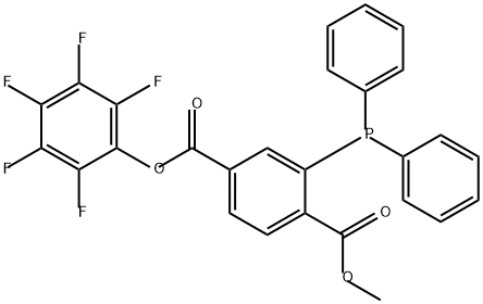 1-甲基 4-(全氟苯基) 2-(二苯基膦基)对苯二甲酸酯 结构式