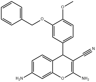 2,7-Diamino-4-[3-(benzyloxy)-4-methoxyphenyl]-4H-chromene-3-carbonitrile 结构式