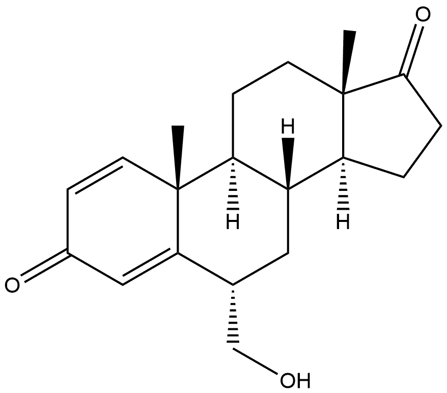 Androsta-1,4-diene-3,17-dione, 6-(hydroxymethyl)-, (6α)- 结构式